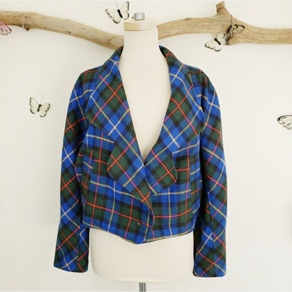 Milan Cassini vintage Italian cropped plaid jacket - Picture 1 of 9